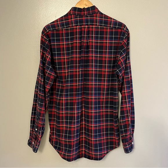 Ralph Lauren Mens Classic Fit Red Blue Plaid Long Sleeve Cotton Button Down L - Picture 10 of 12